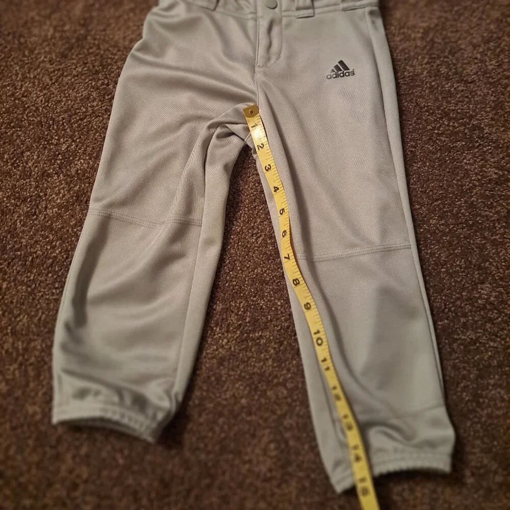 Adidas AEROREADY Grey Kids XSmall Softball Pants With Elastic&Drawstring Waist - Picture 5 of 8
